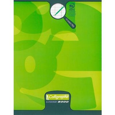 Calligraphe 8000 - Cahier A4 (21x29,7 cm) - 96 pages - grands carreaux (Seyes) - disponible dans différentes couleurs