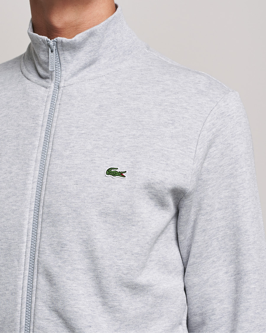 Lacoste Full Zip Sweater Silver Chine