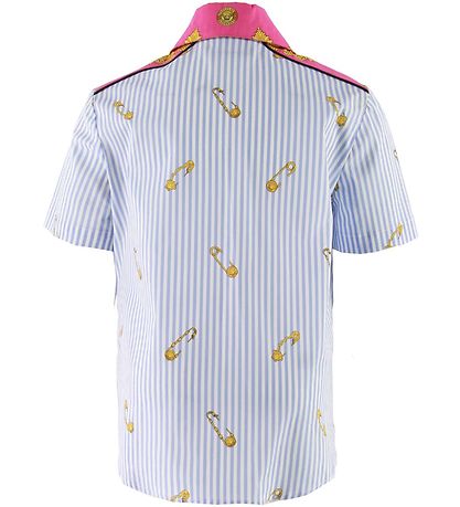Versace Bluse - Hellblau/Pink