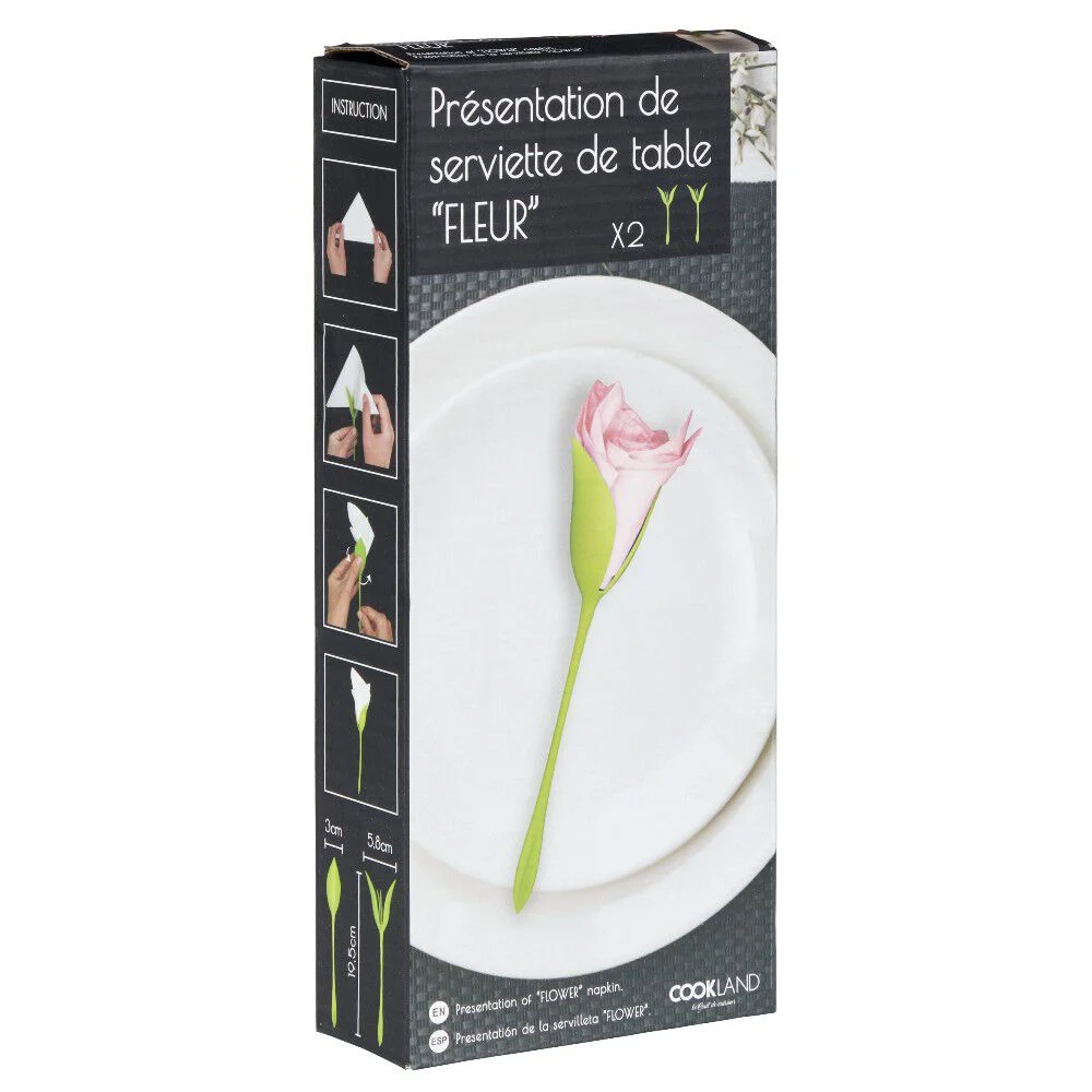 Présentoir serviette papier forme tige verte fleur