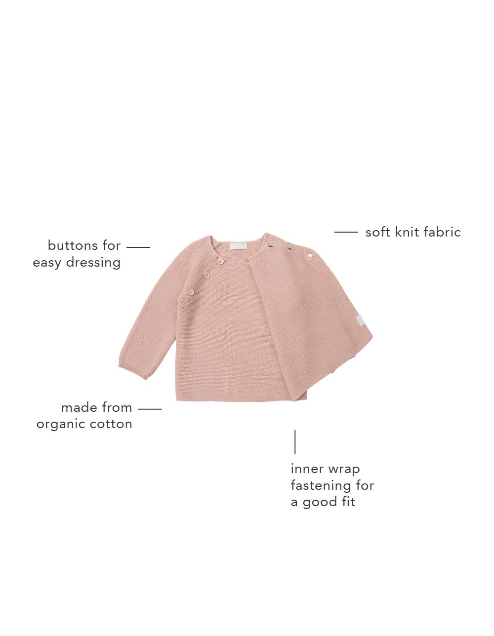 Noppies Newborn Vest Pino - Rose Smoke