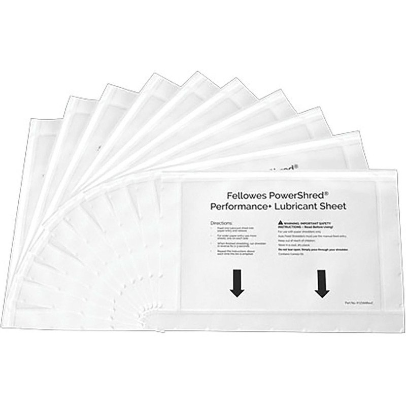 Feuille lubrifiante Fellowes pour destructeur - Paquet de 10