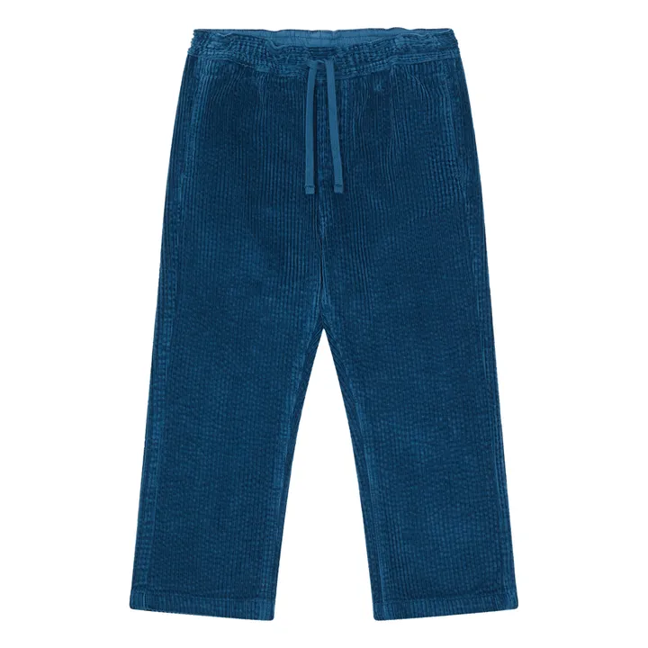 SMALLABLE BASICS Pantalon Garçon Elastiqué à la Taille en Velours Côtelé | Vert canard