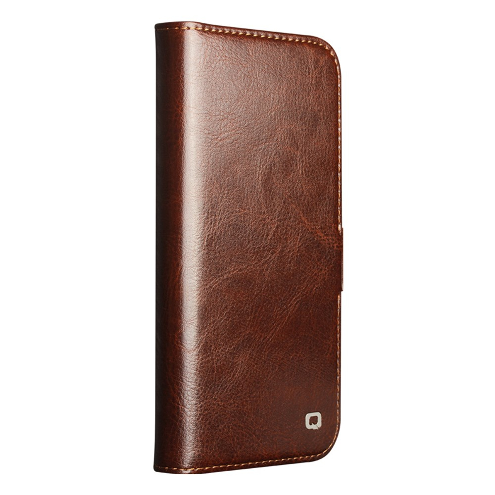 iPhone Air Echtleder Tasche Flip Cover mit Kartenfächer - Braun