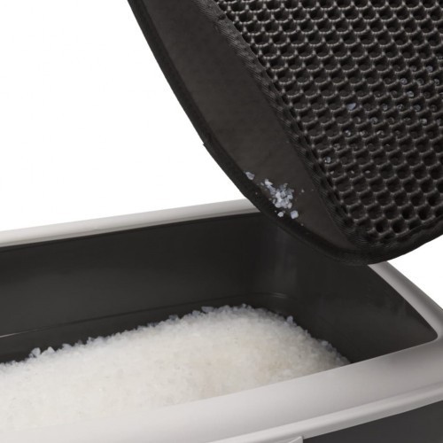 Tapete higiênico para caixa de areia de gato, preto