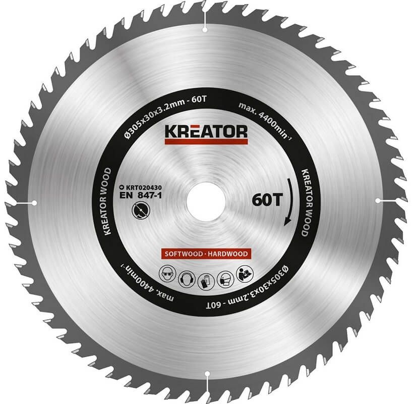 Kreator KRT020430 Cirkelzaagblad 305mm 60T - hout