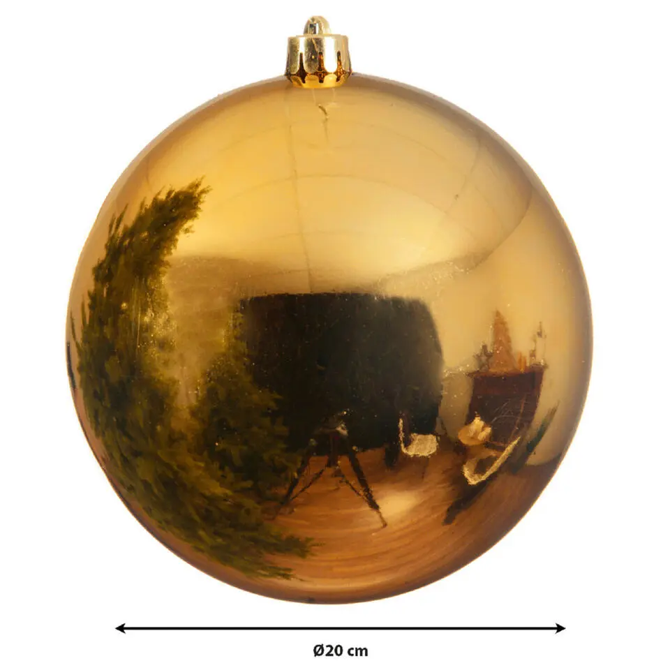 Decoris Kerstbal - goud - groot - kunststof - 20 cm