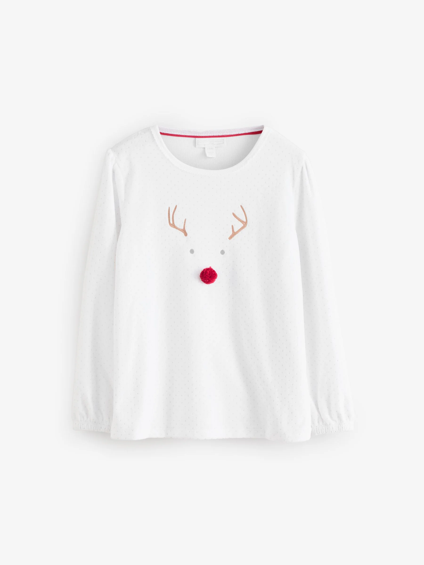 The White Company Relaxed Fit Velour Jingles White Pyjamas