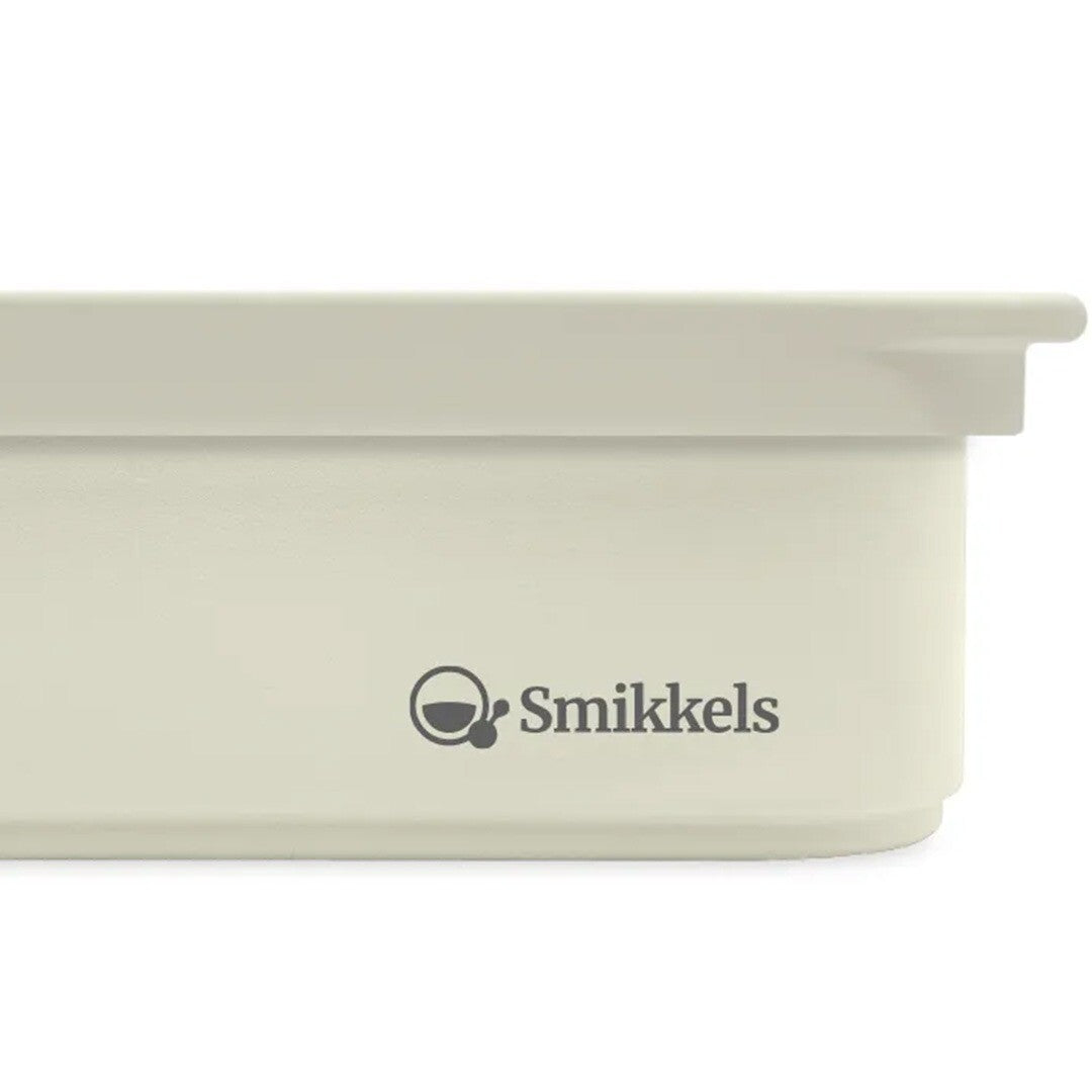 Smikkels rvs broodtrommel met siliconen deksel crème - 900 ml