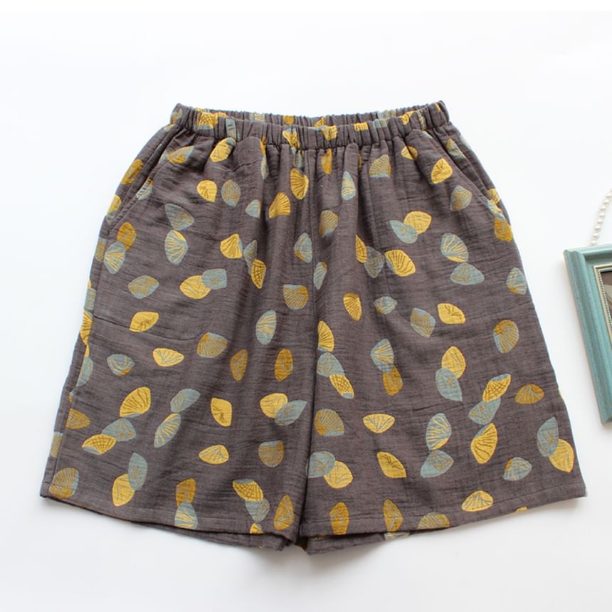 Dogini - Pyjamashorts met elastische taille en patroon