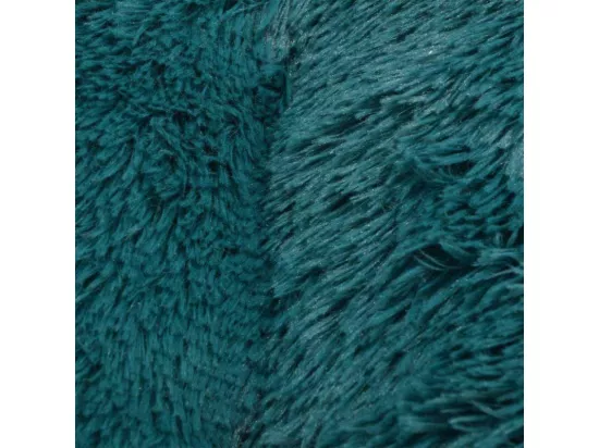 Coussin flocon réversible en fausse fourrure pour animaux - Bleu canard - L 107 x l 65 cm