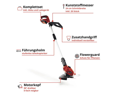 Einhell Power-X-Change GE-CT 18 Li accutrimmer inclusief accu en lader