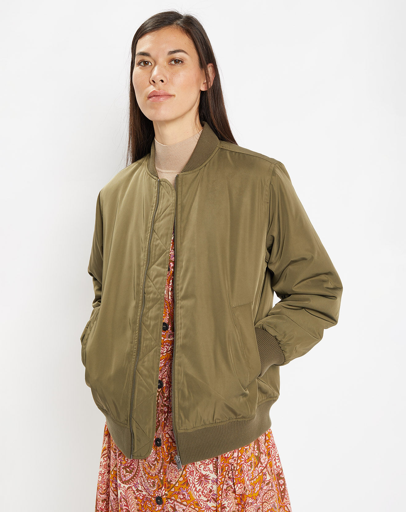 Galeries Lafayette Blouson bombers Ridley vert kaki