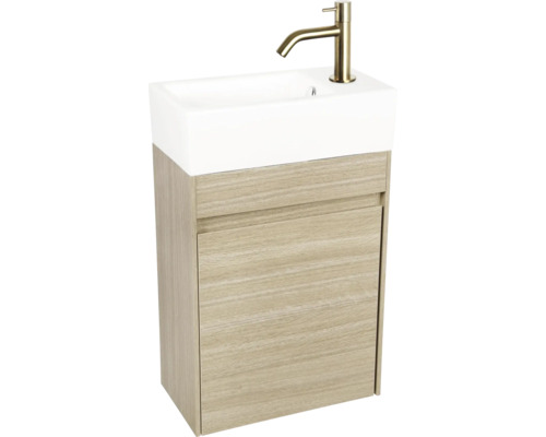 Wastafelmeubel Verschil HURA L BxHxD 39,5 x 52 cm x 21,5 cm Frontkleur eiken