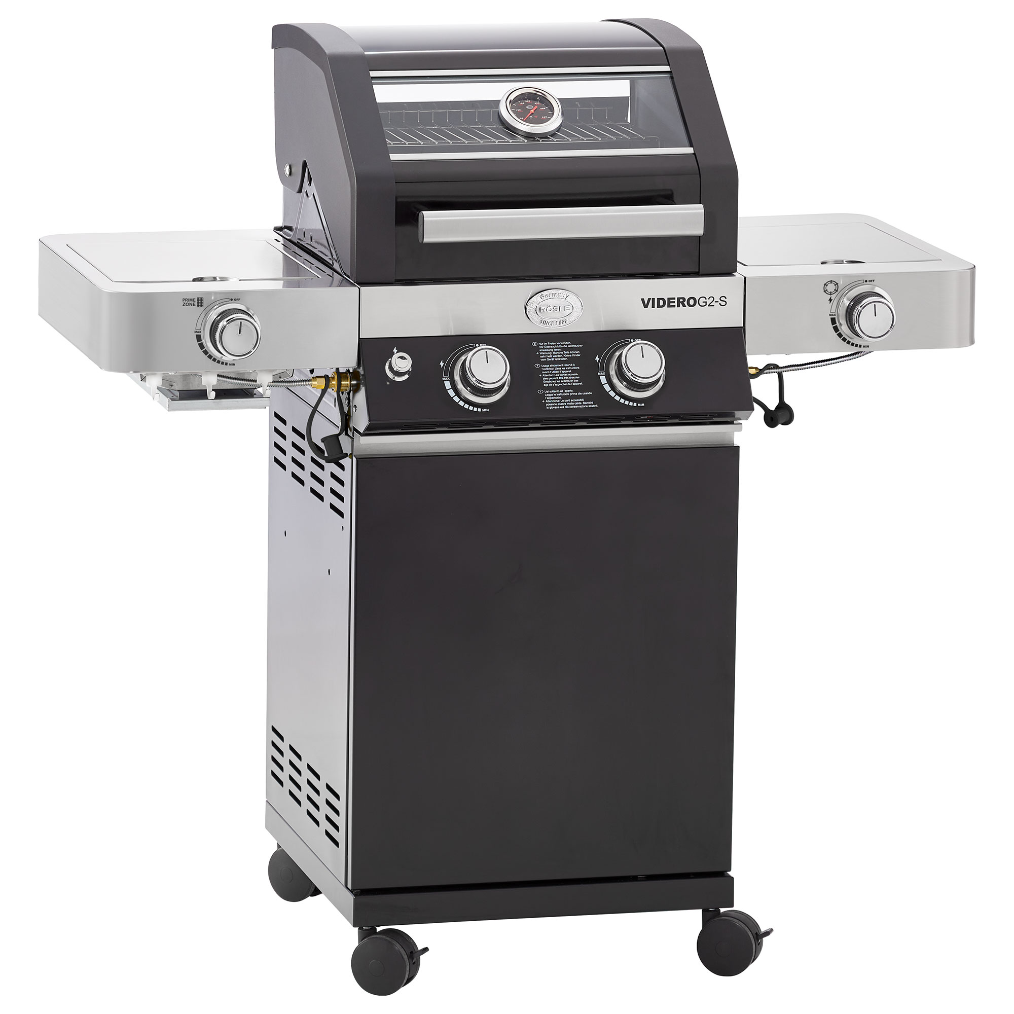 Gasgrill BBQ-Station VIDERO G2-S Vario+ schwarz 50 mbar
