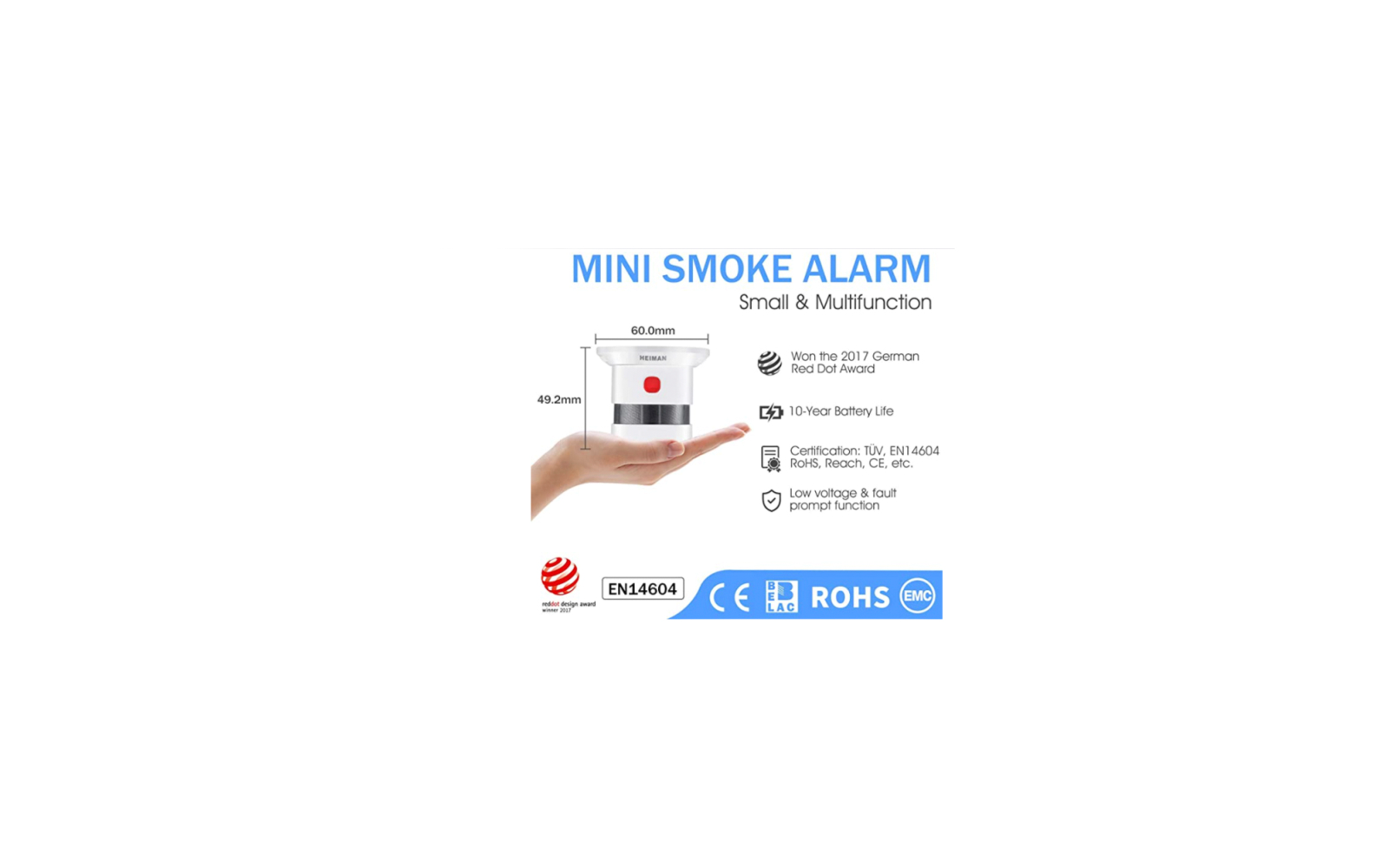 Carasave Smarter kleiner Rauchmelder