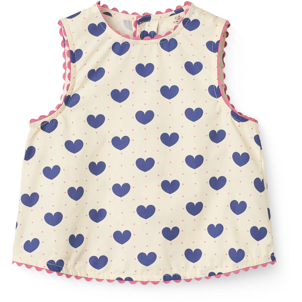 Køb COPENHAGEN COLORS x Luksusbaby Heart Aop Ocean Heart and Dots Bluse m/Shorts Sæt