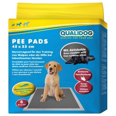 QUALIDOG Puppy Pee Pads mit Aktivkohle 6Stk. 33x45cm