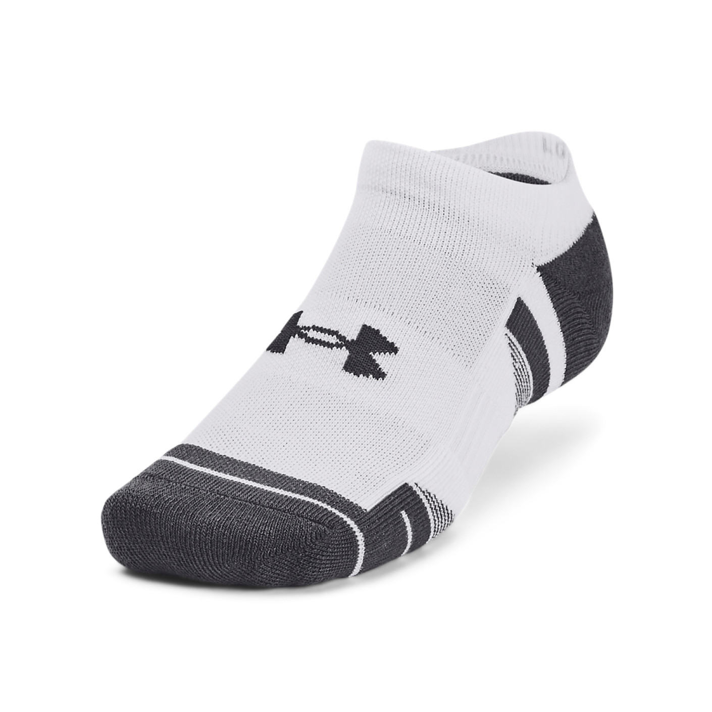 Under Armour Performance Tech No Show Sportsokken 3-Pack Wit Grijs
