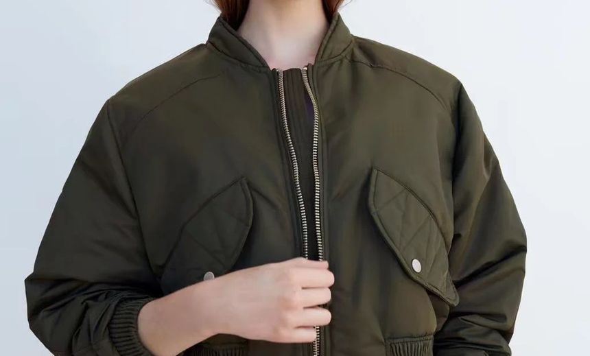 Reknovine - Lange mouwen effen cropped bomberjack