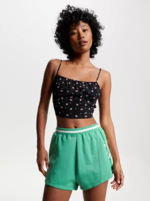 Top cropped com estampa geométrica delicada