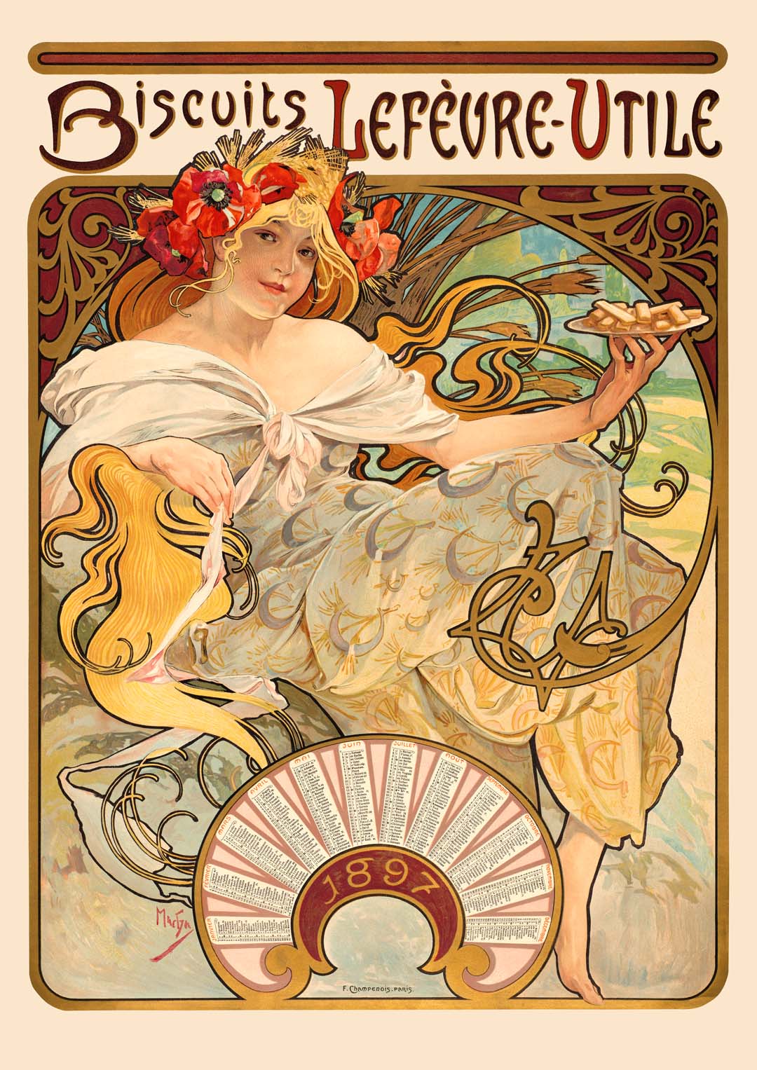 Kekse Lefèvre Utile von Alphonse Mucha
