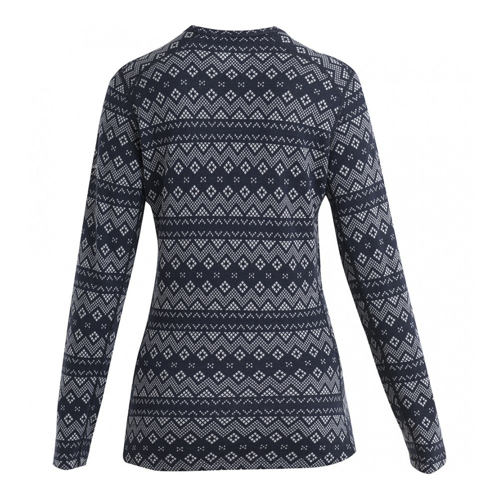 Icebreaker 260 VERTEX CREWE FIRST SNOW - Sous-couche Femme midnight navy/snow/j