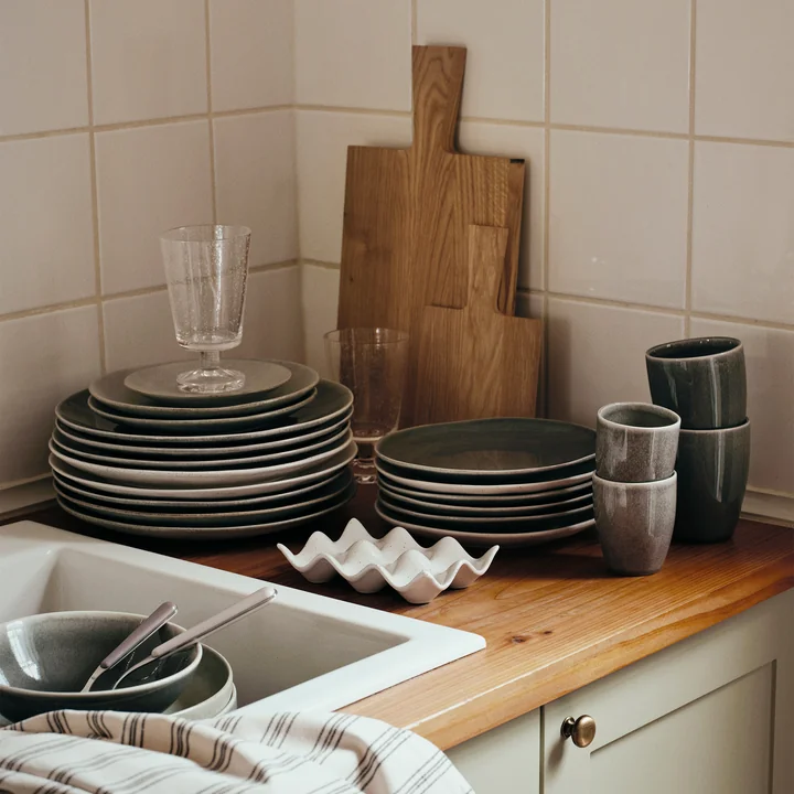 Broste Copenhagen - Nordic Rain Geschirr Dinner-Set, (6-tlg.)