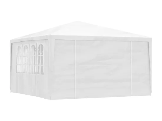 Tente de réception avec parois latérales 4x4 m Blanc 90 g/m²