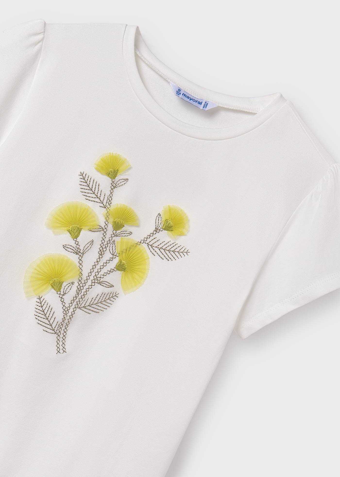 Camiseta floral bordada Quartz para meninas