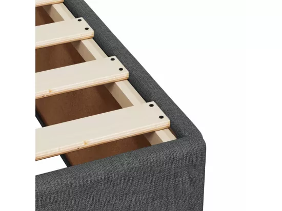 Sommier à lattes de lit avec matelas Gris foncé 140x190cm Tissu