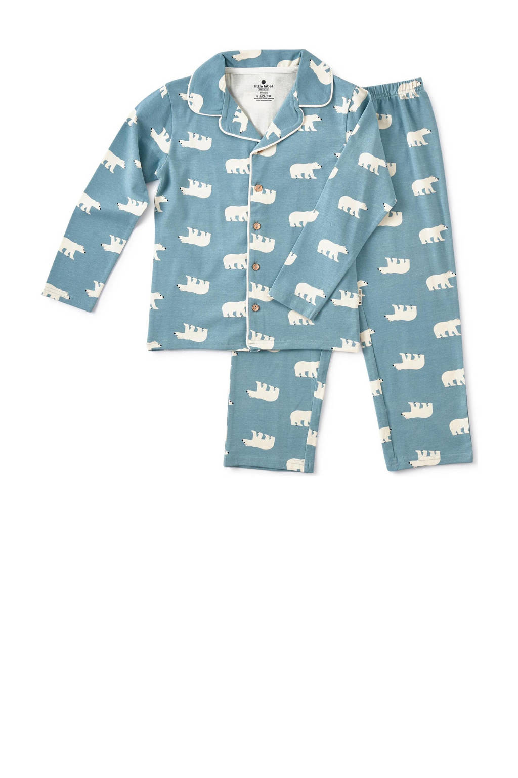 Little Label pyjama met dierenprint van katoen blauw
