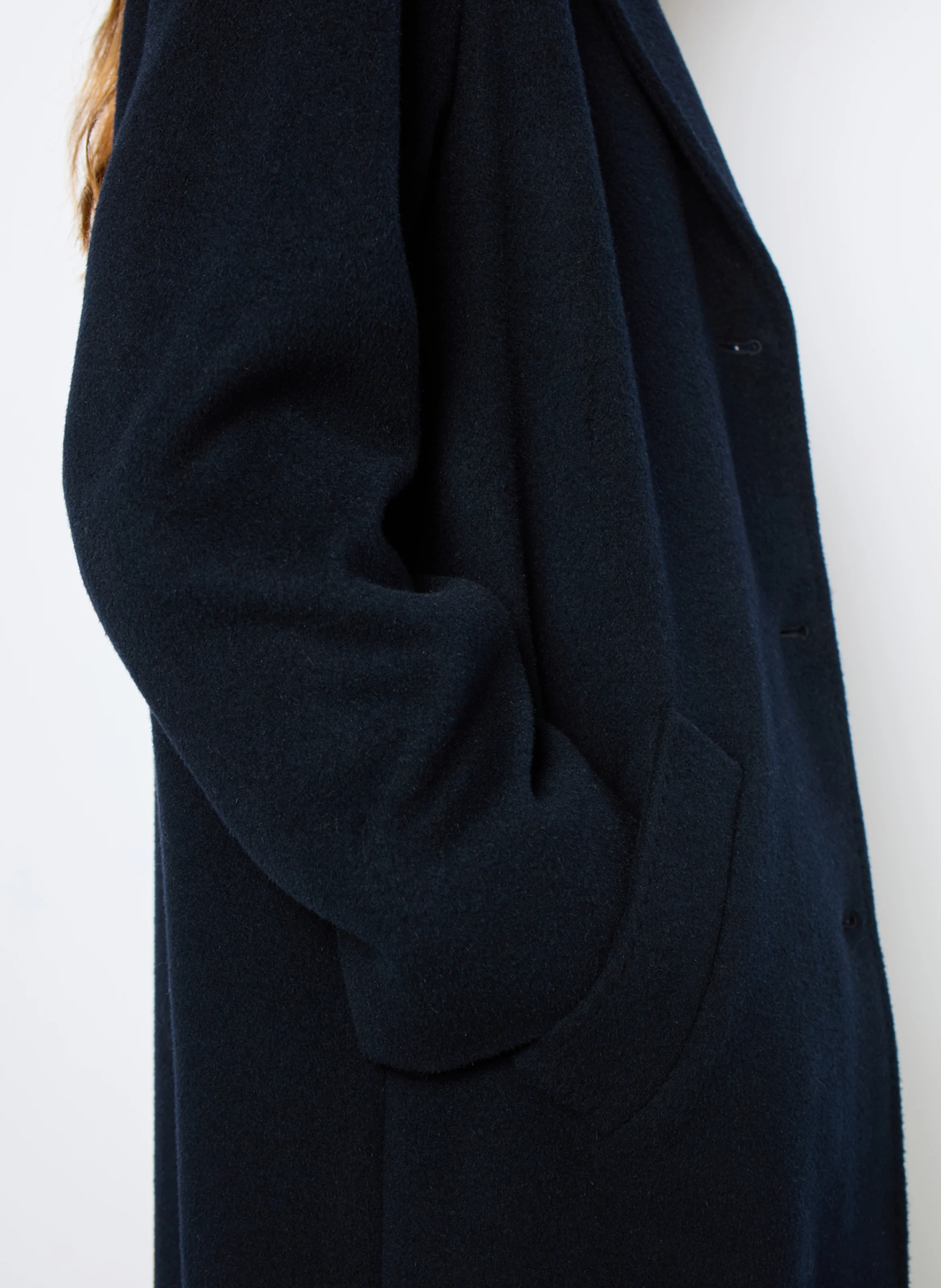 LATHICIA - Manteau col tailleur en laine vierge mélangée | Bleu