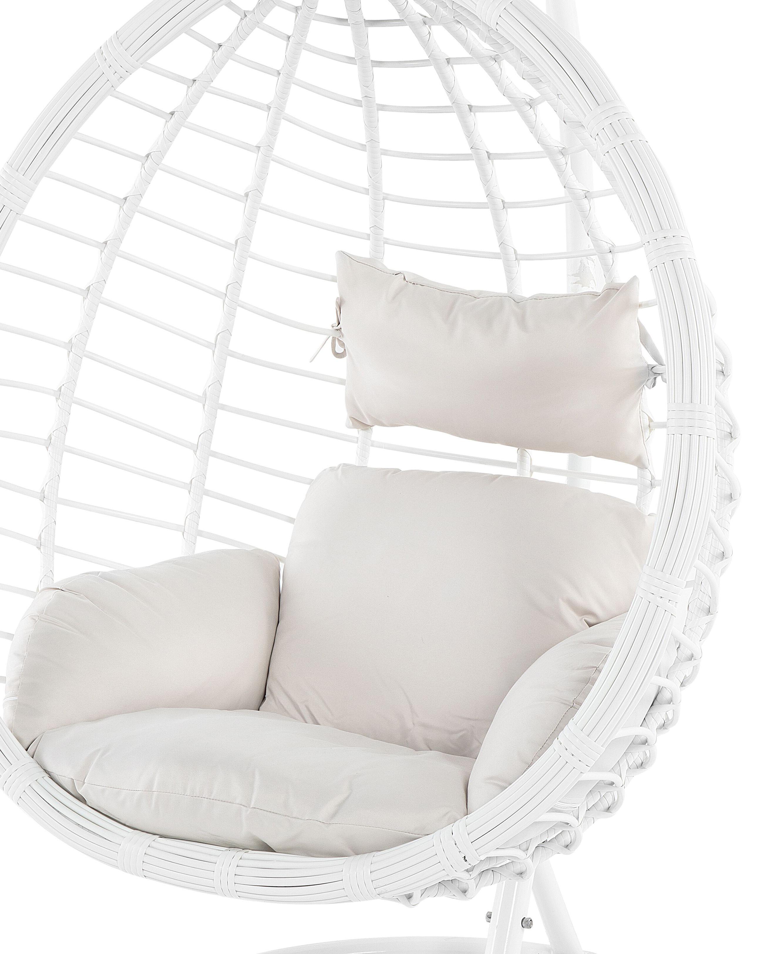 Hangstoel met standaard FANO PE rotan Wit