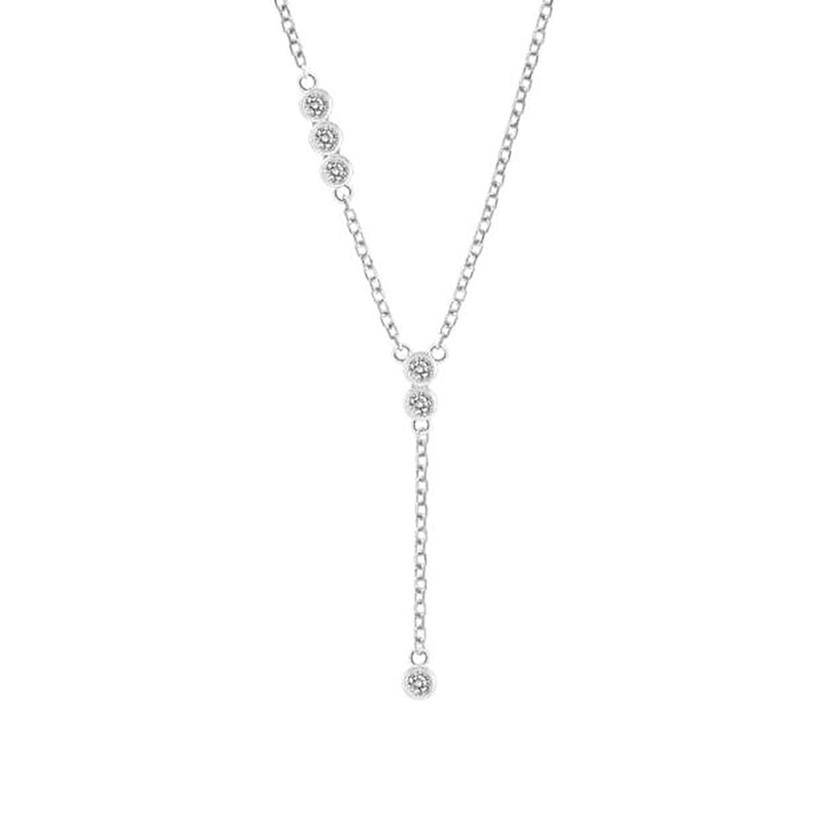 Collier en Y Lotus Silver argent et oxyde