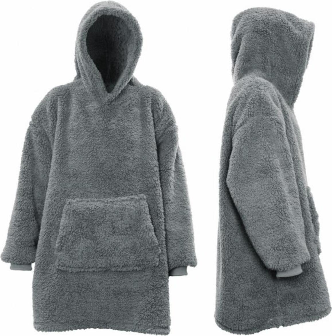 Unique Living hoodie Teddy donkergrijs onesize