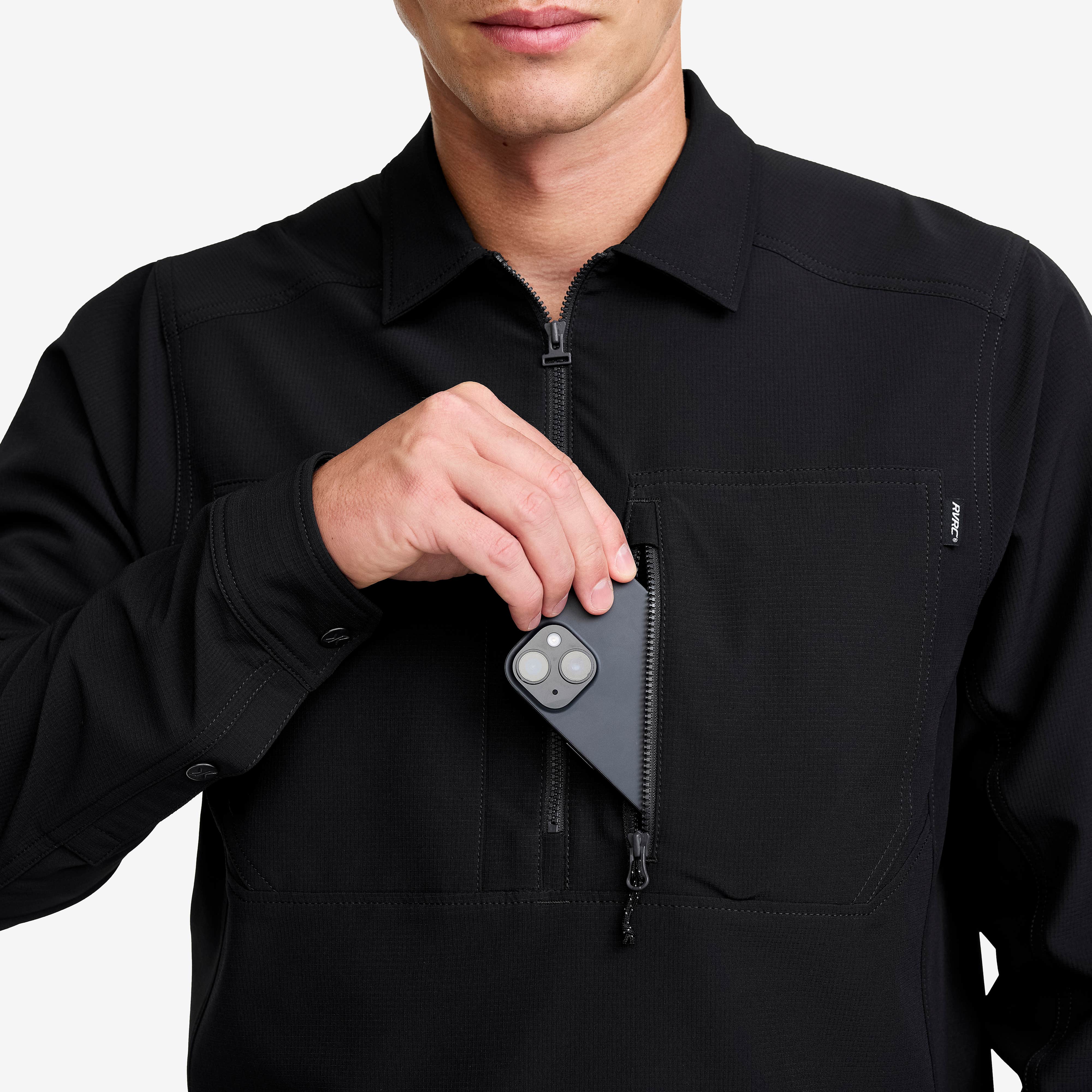 Ridge Half-zip Stretch Shirt Herre Black