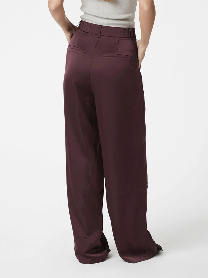 Neo Noir Emmett Heavy Sateen Pants Burgundy