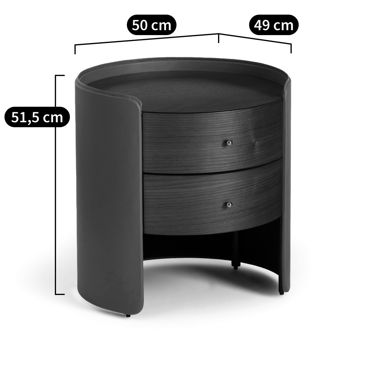 AM.PM<br>Mesa de cabeceira em nogueira e couro, Firmo