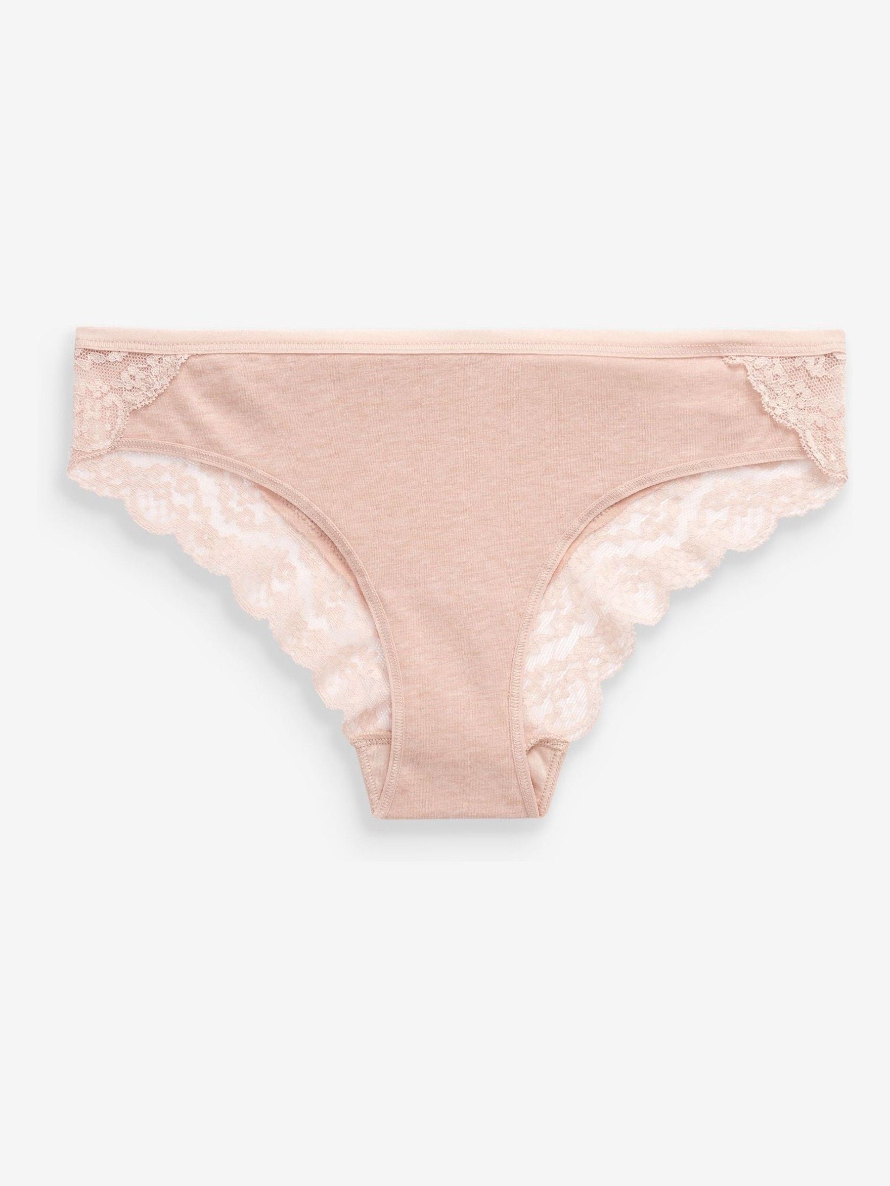 Gemêleerd grijs/roze/roodpaars - Katoenen kanten slipjes 4 stuks