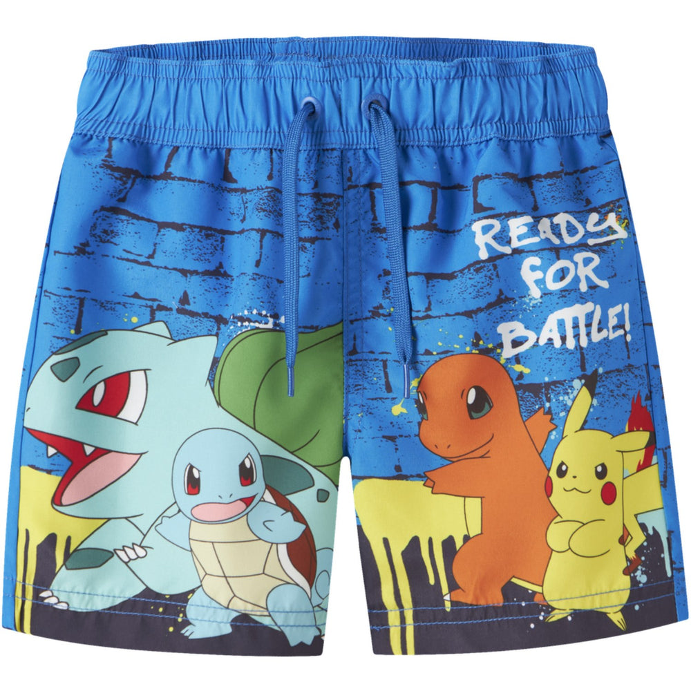 Køb Name It Electric Blue Lemonade Nmmmeer Pokemon Long Swimshorts Sky