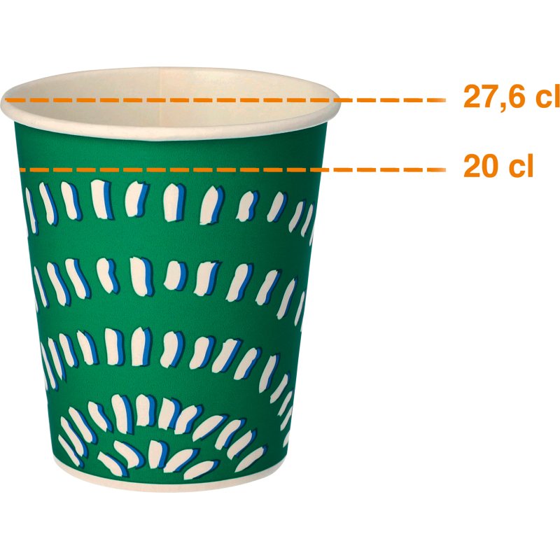 Gobelet en carton Spring vert - 20 cl - Lot de 100