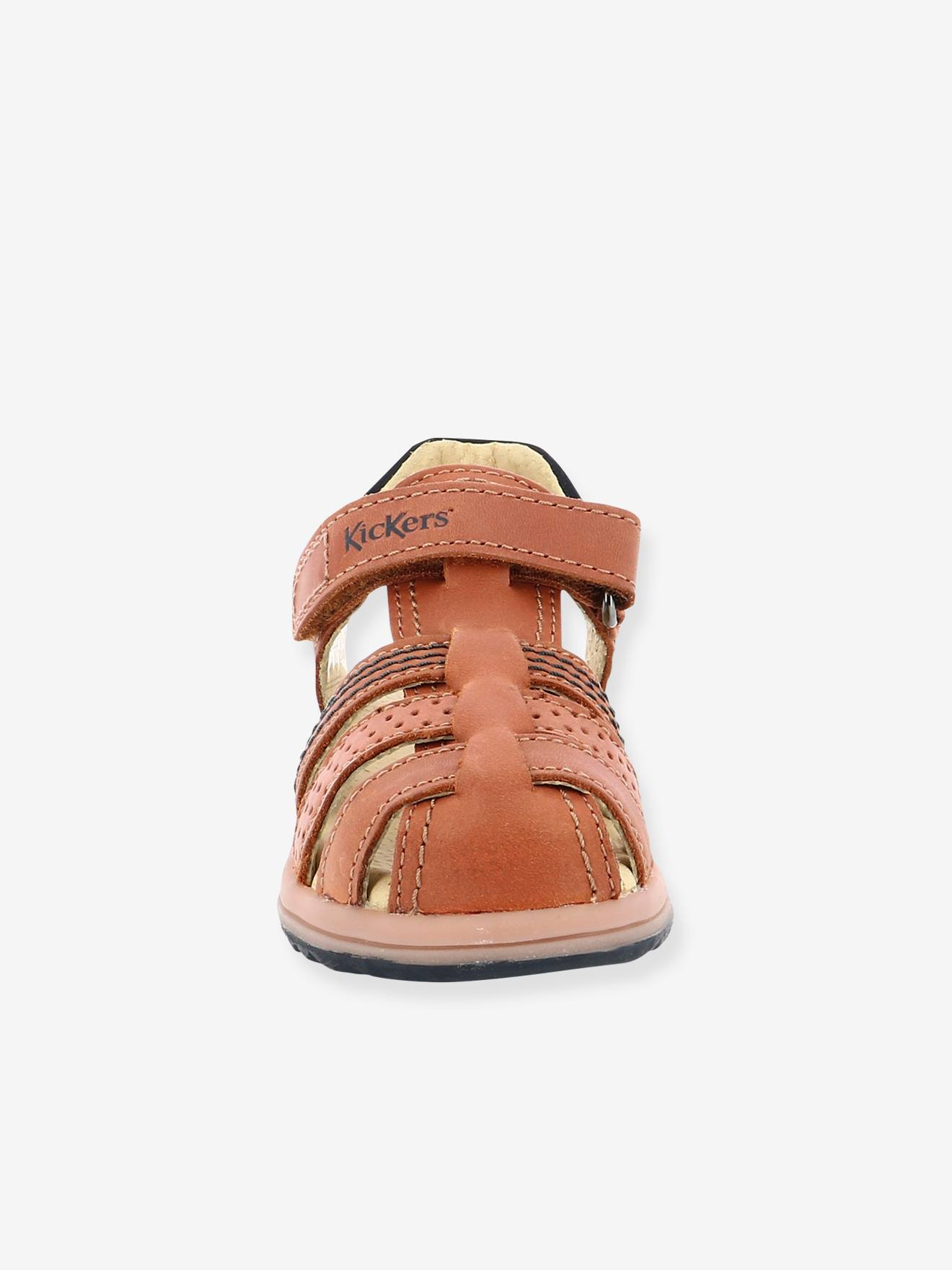 Sandálias KICKERS® Platinum em couro, azul escuro liso