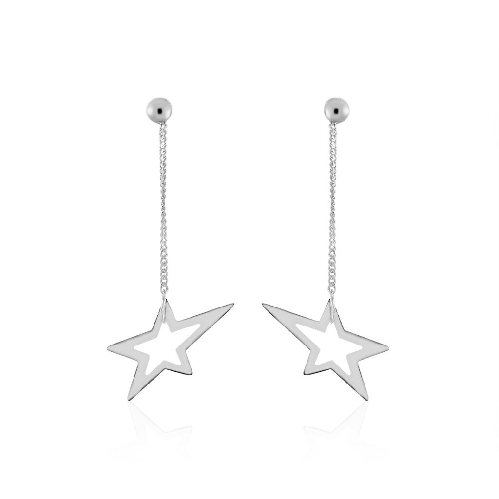 Boucles D'oreilles Pendantes Eloisa Argent Blanc