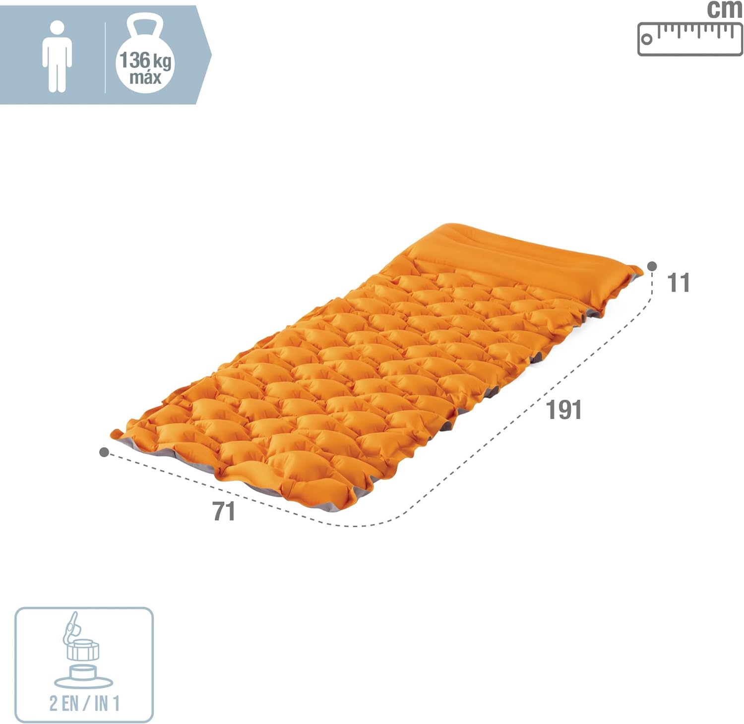 INTEX 64098NP - Luftmatratze - Truaire (orange, 71x191x11cm) Luftbett Campingmatte