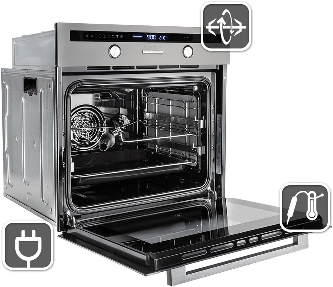 Autarkes Herdset | 60cm Einbaubackofen EB8013ED | Mikrowelle EBM4502ED | Drehspieß | Kerntemperaturfühler | Grill | Heißluft | Teleskopauszüge | Automatik-Timer | Wärmeschutzverglasung | SET8013EBM