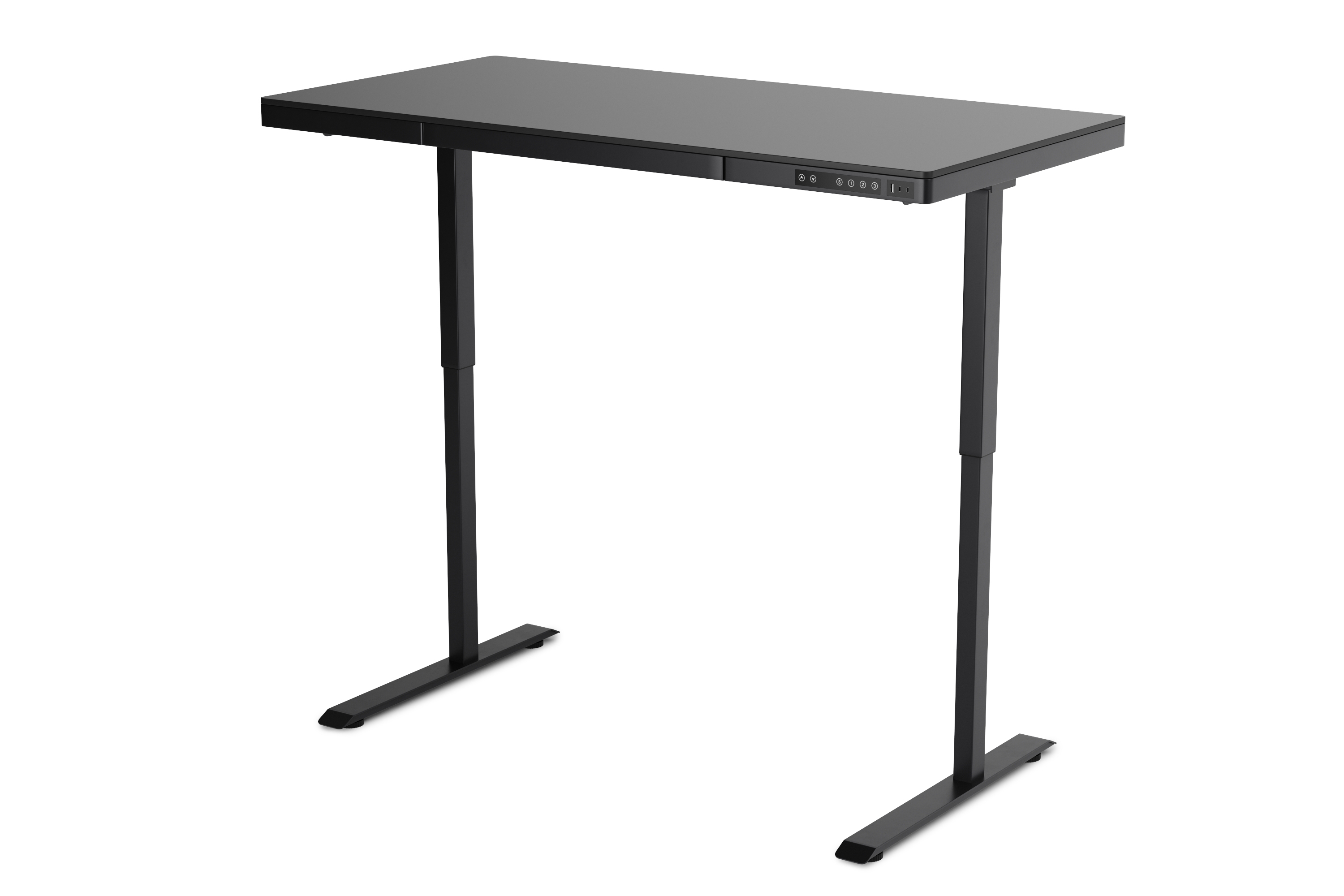 Stehpult elektrisch mit Schublade schwarz 140 x 70 cm