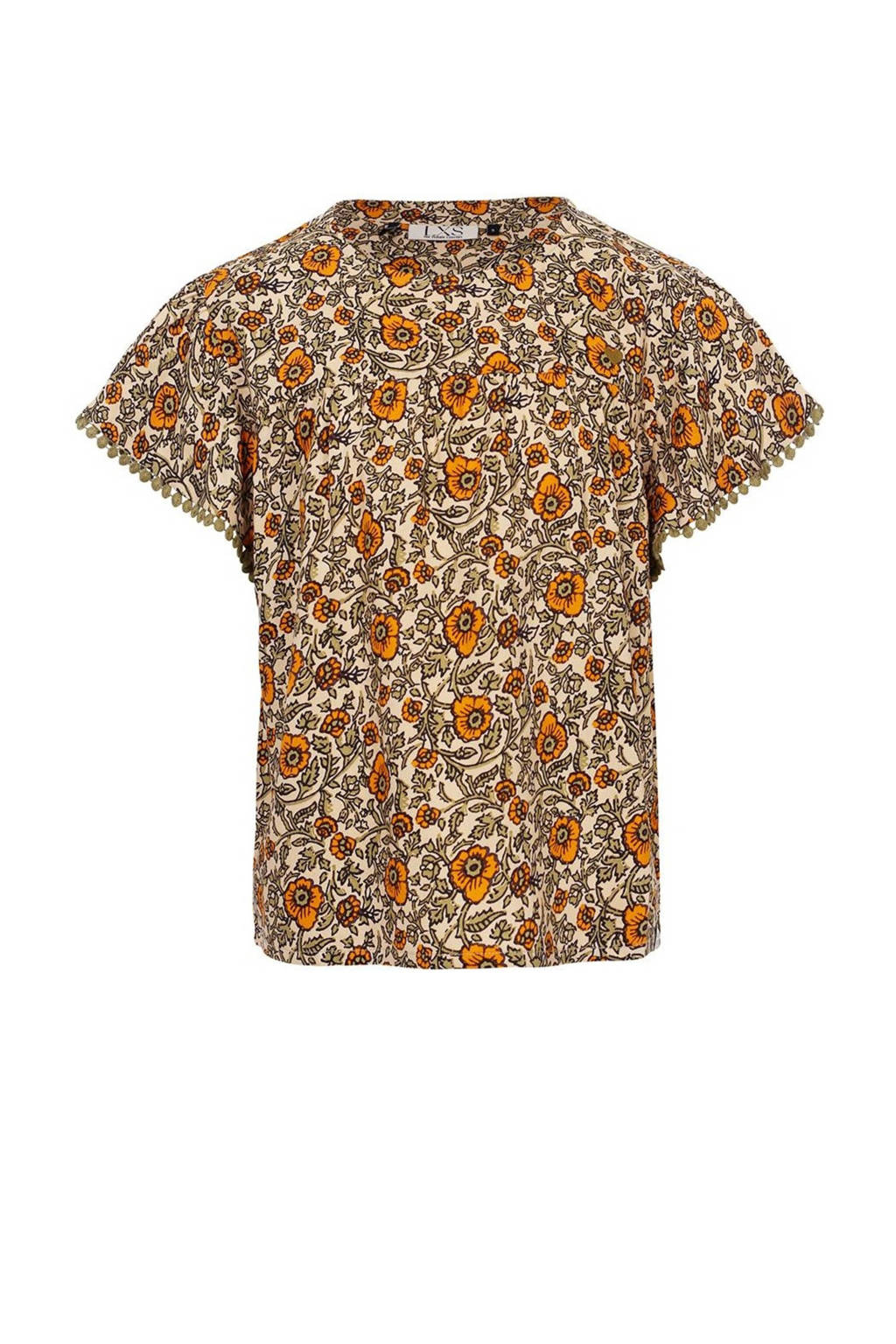 LOOXS gebloemdetop bruin/oranje