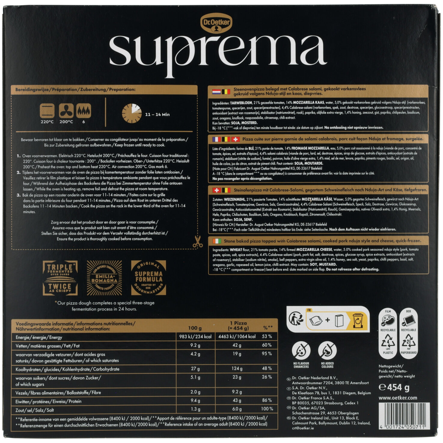 Dr.Oetker Pizza Suprema Calabrese & Nduja