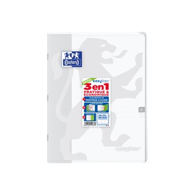Oxford EasyBook - Cahier polypro 24 x 32 cm - 96 pages - grands carreaux (Seyes) - disponible dans différentes couleurs